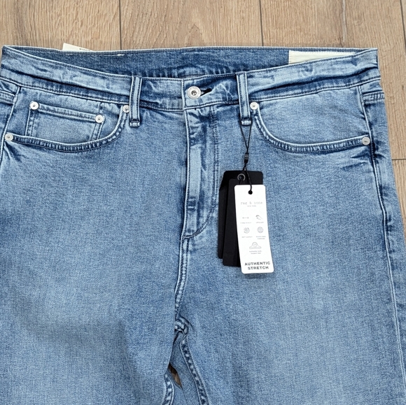 $195 Mens Rag & Bone Skinny Denim Jeans Baltic 36 x 32 - Picture 2 of 8